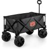PICNIC TIME NCAA Adventure Wagon Elite All-Terrain Folding Beach Wagon with Big Wheels Plus Table Top Lid & Soft Cooler Liner, (Dark Gray)(Auburn Tigers)