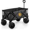 PICNIC TIME NCAA Adventure Wagon Elite All-Terrain Folding Beach Wagon with Big Wheels Plus Table Top Lid & Soft Cooler Liner, (Dark Gray)(Baylor Bears)