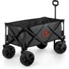 PICNIC TIME NCAA Adventure Wagon Elite All-Terrain Folding Beach Wagon with Big Wheels Plus Table Top Lid & Soft Cooler Liner, (Dark Gray)(Cornell Big Red)