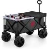 PICNIC TIME NCAA Adventure Wagon Elite All-Terrain Folding Beach Wagon with Big Wheels Plus Table Top Lid & Soft Cooler Liner, (Dark Gray)(Indiana Hoosiers)