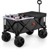 PICNIC TIME NCAA Adventure Wagon Elite All-Terrain Folding Beach Wagon with Big Wheels Plus Table Top Lid & Soft Cooler Liner, (Dark Gray)(Oregon State Beavers)