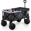 PICNIC TIME NCAA Adventure Wagon Elite All-Terrain Folding Beach Wagon with Big Wheels Plus Table Top Lid & Soft Cooler Liner, (Dark Gray)(Penn State Nittany Lions)