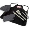 PICNIC TIME NCAA BBQ Apron Tote Pro Grill Set(Arkansas Razorbacks)