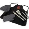 PICNIC TIME NCAA BBQ Apron Tote Pro Grill Set(Cornell Big Red)
