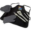 PICNIC TIME NCAA BBQ Apron Tote Pro Grill Set(Kansas Jayhawks)