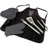 PICNIC TIME NCAA BBQ Apron Tote Pro Grill Set(North Carolina State Wolfpack)