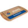 PICNIC TIME NCAA Billboard Glass Top Cheese Board, Serving Platter, Cheese Boards Charcuterie Boards, (Parawood)(Kansas Jayhawks)