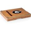 PICNIC TIME NCAA Concerto Glass Top Cheese Board and Knife Set, Charcuterie Board Set, Glass Top Cutting Board, (Bamboo)(Georgia Bulldogs)