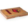 PICNIC TIME NCAA Concerto Glass Top Cheese Board and Knife Set, Charcuterie Board Set, Glass Top Cutting Board, (Bamboo)(Louisville Cardinals)