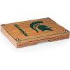 PICNIC TIME NCAA Concerto Glass Top Cheese Board and Knife Set, Charcuterie Board Set, Glass Top Cutting Board, (Bamboo)(Michigan State Spartans)
