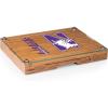 PICNIC TIME NCAA Concerto Glass Top Cheese Board and Knife Set, Charcuterie Board Set, Glass Top Cutting Board, (Bamboo)(Northwestern Wildcats)