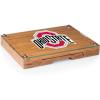 PICNIC TIME NCAA Concerto Glass Top Cheese Board and Knife Set, Charcuterie Board Set, Glass Top Cutting Board, (Bamboo)(Ohio State Buckeyes)