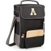 PICNIC TIME NCAA Duet Insulated Wine and Cheese Tote(Black with Gray Accents)