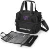 PICNIC TIME NCAA Oklahoma Sooners Tarana Lunch Bag Cooler with Utensils Made from Recycled Material, Lunch Box with Picnic Set, Upcycled Lunch Cooler Bag, (Carbon Black)(Washington Huskies)