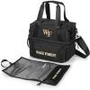 PICNIC TIME NCAA Oklahoma Sooners Tarana Lunch Bag Cooler with Utensils Made from Recycled Material, Lunch Box with Picnic Set, Upcycled Lunch Cooler Bag, (Carbon Black)(Wake Forest Demon Deacons)