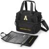 PICNIC TIME NCAA Oklahoma Sooners Tarana Lunch Bag Cooler with Utensils Made from Recycled Material, Lunch Box with Picnic Set, Upcycled Lunch Cooler Bag, (Carbon Black)(App State Mountaineers)