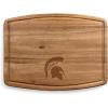 PICNIC TIME NCAA Ovale Acacia Cutting Board, Charcuterie Board Set with Juice Groove for SpillS, Wood Serving Platte, (Acacia Wood)(Michigan State Spartans)