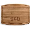 PICNIC TIME NCAA Ovale Acacia Cutting Board, Charcuterie Board Set with Juice Groove for SpillS, Wood Serving Platte, (Acacia Wood)(TCU Horned Frogs)