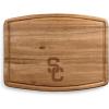 PICNIC TIME NCAA Ovale Acacia Cutting Board, Charcuterie Board Set with Juice Groove for SpillS, Wood Serving Platte, (Acacia Wood)(USC Trojans)