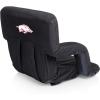 PICNIC TIME NCAA Ventura Reclining Stadium Back Support, Bleacher Seat, Beach Floor Chair(Black)