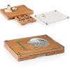 PICNIC TIME NFL Concerto Glass Top Cheese Board and Knife Set – Charcuterie Board Set – Glass Top Cutting Board, (Bamboo)(Miami Dolphins)