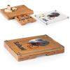 PICNIC TIME NFL Concerto Glass Top Cheese Board and Knife Set – Charcuterie Board Set – Glass Top Cutting Board, (Bamboo)(New England Patriots)