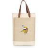 PICNIC TIME NFL Pinot – Jute 2 Bottle Insulated Wine Bag – Wine Tote Bag – Wine Gift Bag, (Beige)(Minnesota Vikings)