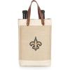PICNIC TIME NFL Pinot – Jute 2 Bottle Insulated Wine Bag – Wine Tote Bag – Wine Gift Bag, (Beige)(New Orleans Saints)
