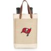 PICNIC TIME NFL Pinot – Jute 2 Bottle Insulated Wine Bag – Wine Tote Bag – Wine Gift Bag, (Beige)(Tampa Bay Buccaneers)