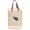 PICNIC TIME NFL Pinot – Jute 2 Bottle Insulated Wine Bag – Wine Tote Bag – Wine Gift Bag, (Beige)(Tennessee Titans)