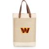 PICNIC TIME NFL Pinot – Jute 2 Bottle Insulated Wine Bag – Wine Tote Bag – Wine Gift Bag, (Beige)(Washington Commanders)