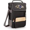 PICNIC TIME NFL Unisex-Adult NFL Duet Wine and Cheese Tote Bag, Insulated Wine Bag with Cheese Board(Black)