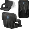 PICNIC TIME NHL Columbus Blue Jackets Ventura Reclining Stadium Seat with Back Support – Bleacher Seat – Beach Floor Chair(Black)