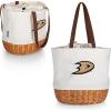 PICNIC TIME NHL Coronado Canvas and Willow Basket, Picnic Bag, Beach Tote(Beige Canvas)