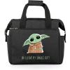 PICNIC TIME Star Wars Mandalorian Grogu On The Go Lunch Bag, Soft Cooler Lunch Box, Insulated Lunch Bag, (Heathered Gray) 10 x 6 x 10.5(Star Wars Mandalorian Grogu Snacks Out – Black)