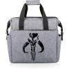 PICNIC TIME Star Wars Mandalorian Grogu On The Go Lunch Bag, Soft Cooler Lunch Box, Insulated Lunch Bag, (Heathered Gray) 10 x 6 x 10.5(Star Wars Mandalorian Mythosaur Skull – Heathered Gray)