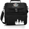 PICNIC TIME Star Wars Mandalorian Grogu Pranzo Lunch Bag, Insulated Lunch Box with Utensil Set, Lunch Cooler Bag, (Black)(Harry Potter Hogwarts – Black)