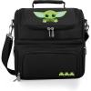 PICNIC TIME Star Wars Mandalorian Grogu Pranzo Lunch Bag, Insulated Lunch Box with Utensil Set, Lunch Cooler Bag, (Black)(Star Wars Mandalorian Grogu – Black)