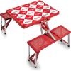 Picnic TIME Coca-Cola Folding Picnic Table with Seats, Collapsible Aluminum Table and Bench Set with Umbrella Hole, Lightweight Portable Table for Camping, Travel, Tailgating, Backyard (Red)(Coca-cola Checkered – Red)