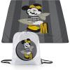 Picnic TIME Disney Mickey Mouse Impresa Picnic Blanket, Lightweight Beach Blanket, Machine Washable, (Mickey Face with Red Background)(Disney Minnie Mouse – Gray and Yellow)