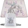 Picnic TIME Disney Mickey Mouse Impresa Picnic Blanket, Lightweight Beach Blanket, Machine Washable, (Mickey Face with Red Background)(Disney Princess the Little Mermaid – White With Purple Accents)