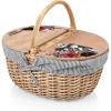 Picnic TIME Disney Winnie The Pooh Country Vintage Picnic Basket with Lid, Wicker Picnic Basket for 2, (Navy Blue & White Stripe)(Disney Nightmare Before Christmas Jack & Sally – Navy Blue & White Stripe)