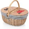 Picnic TIME Disney Winnie The Pooh Country Vintage Picnic Basket with Lid, Wicker Picnic Basket for 2, (Navy Blue & White Stripe)(Star Wars – Navy Blue & White Stripe)