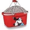 Picnic TIME Metro Shopping Basket, Insulated Picnic Basket, Collapsible Market Basket, Utility Tote Cooler Bag(Disney Minnie Mouse – Red)