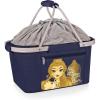 Picnic TIME Metro Shopping Basket, Insulated Picnic Basket, Collapsible Market Basket, Utility Tote Cooler Bag(Disney Princess the Beauty & the Beast – Navy Blue)