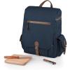 Picnic TIME Moreno 3-Bottle Wine & Cheese Tote, Luxury 3 Bottle Insulated Wine Bag Set with Cheese Board, Knife, & Corkscrew, Adjustable PaddedStrap, and Pockets, Romantic Kit for Couples, (Black)(Navy)