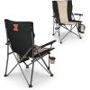 Picnic TIME NCAA Big Bear XXL Camp Chair with Cooler, Heavy Duty Beach Chair, 500 lb Capacity Camping Chair with Carry Bag, (Black)(Illinois Fighting Illini)