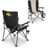 Picnic TIME NCAA Big Bear XXL Camp Chair with Cooler, Heavy Duty Beach Chair, 500 lb Capacity Camping Chair with Carry Bag, (Black)(Iowa Hawkeyes)