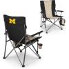 Picnic TIME NCAA Big Bear XXL Camp Chair with Cooler, Heavy Duty Beach Chair, 500 lb Capacity Camping Chair with Carry Bag, (Black)(Michigan Wolverines)