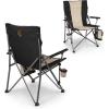 Picnic TIME NCAA Big Bear XXL Camp Chair with Cooler, Heavy Duty Beach Chair, 500 lb Capacity Camping Chair with Carry Bag, (Black)(Wyoming Cowboys)